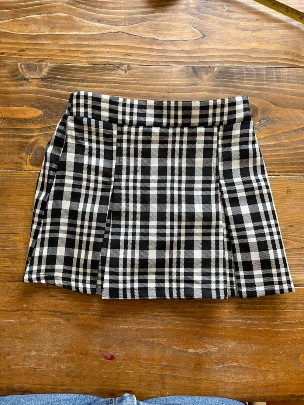 Sweet Butterfly Girls Plaid Skort Black & White Pleated - Size 7/8